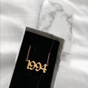 Old English Personalized Year Necklace 🖤